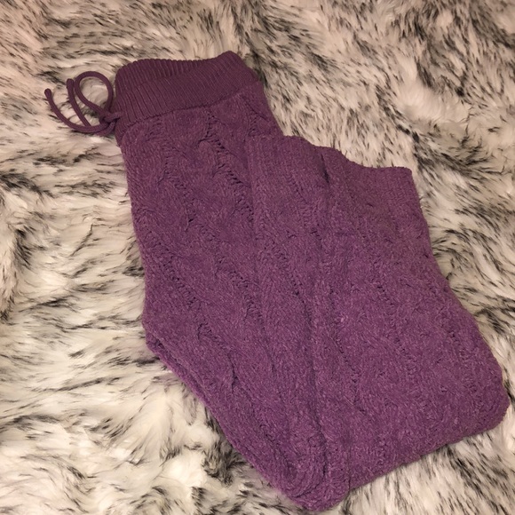 NWOT Lavender Cable Knit Sweater Pants M - Picture 9 of 10